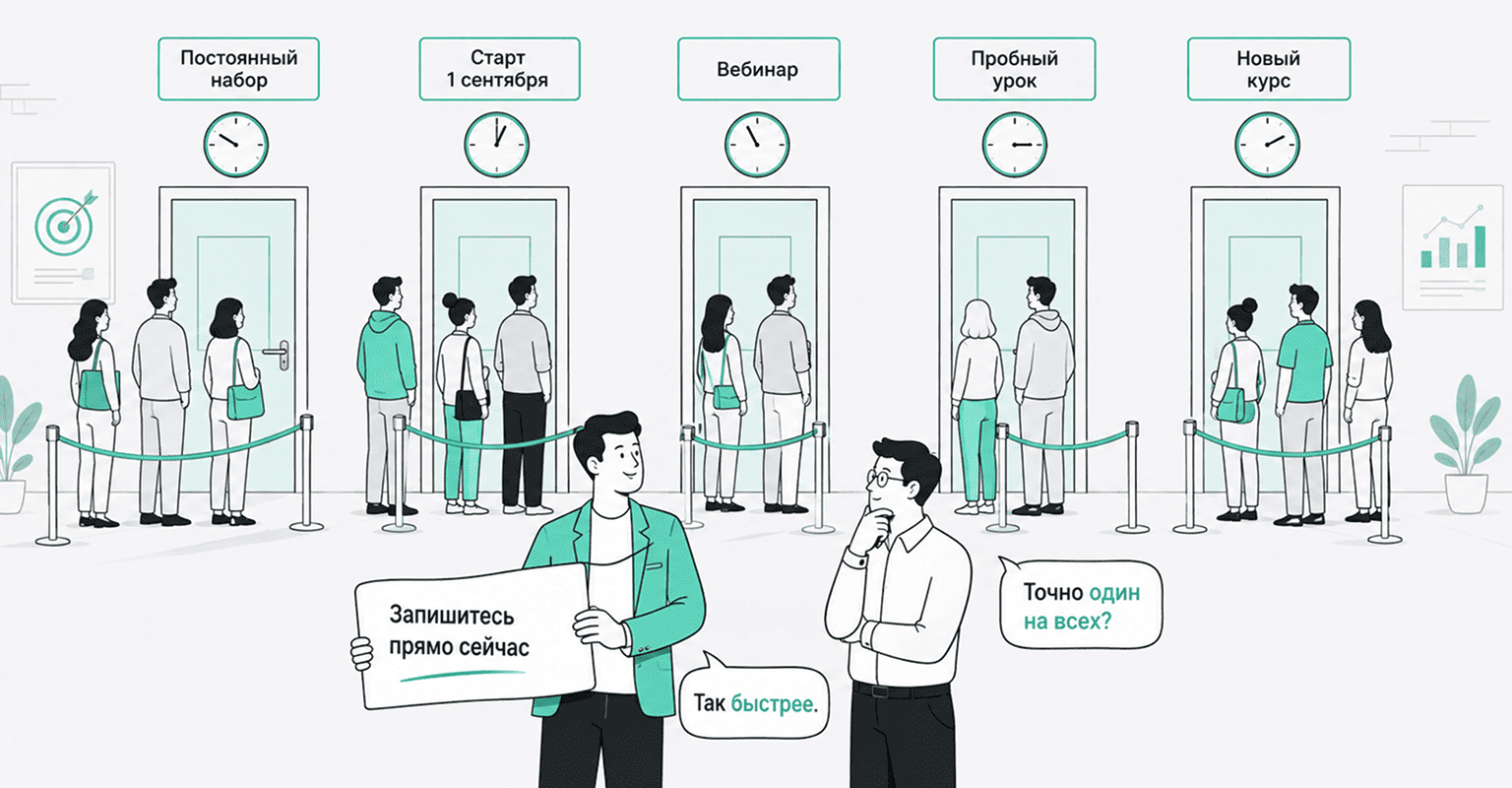 Продвижение образовательных курсов с постоянным набором
